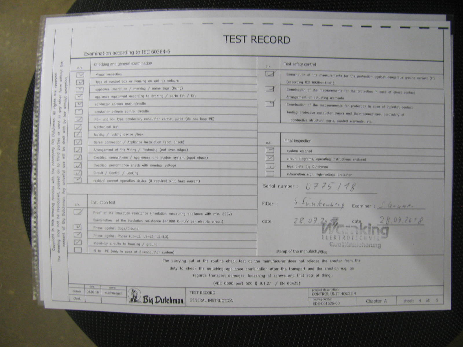 Control cabinet Viper feeding, lighting